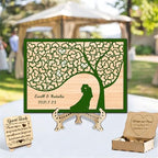 Personalized Tree of Life Wedding Guest Book Alternative Custom Rustic Wooden Family Tree Wedding Guest Book Drop Box with Picture Frame Wedding Guest Book for Reception,A-Family Tree Guestbook-1 - Image 5