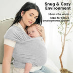 KeaBabies Baby Wrap Carrier, All in 1 Original Baby Carrier (Light Heather) - Image 6