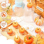 MTLEE 48 Sets Baby Shower Favors Include 48 Succulent Pumpkin Shaped Candles Fall Mini Plants Tea Lights Candles with 48 Invitations Cards and 48 Organza Bags for Baby Gender Reveal Guests(Pumpkin) - Image 2