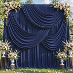 30x12ft Navy Blue Backdrop Curtains, Navy Blue Drapes for Backdrop Draping Fabric for Wedding Party Bridal Baby Shower Prom Birthday Graduation 5x12FT, 6 Panels - Image 2