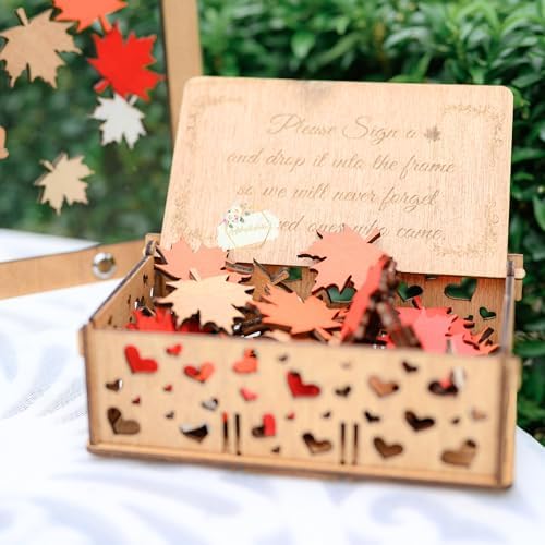 Wedding Guest Book Alternative, Fall Maple Tree Drop Top Frame Sign-in - Image 5