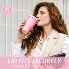 Whaline 100 Pcs Pink Disposable Coffee Cups with Lids and Sleeves 16 Oz Light Pink Insulated To Go Paper Cups for Home Restaurant Travel Wedding Birthday Baby Shower Party Supplies - Image 4