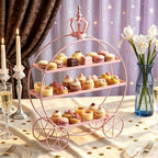 3-Tier Metal Cupcake Stand Tiered Dessert Serving Tray Candy Cookie Display Holder for Wedding Birthday Party Afternoon Tea Table Decor (Gold) - Image 6