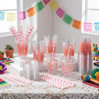 Jingmore 50 Pack 12 oz Cielito Lindo Plastic Cups, Classic, Pink - Image 4
