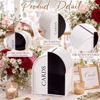 White Arched Wedding Card Box with Black Standee & Erasable Pen for Party - Image 6