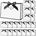 Locmeo 20 Sets Large Black and White Gift Bags with Thank You Tags by Locmeo