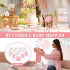 50 Sets Butterfly Baby Shower Party Favors Butterfly Shaped Candle, Scented Pink Tea Lights Candles with Thank Cards, Cute Butterfly Decorations for Guests Wedding Bridal Shower (Pink) - Image 6