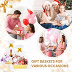 20PACK Gold Baskets for Gifts Empty, 12x10x4” Thick Cardboard Gift Basket Kit with 20 Bows & 20 Bags - Kraft Empty Gift Baskets for Christmas, Weddings, Birthdays, Bulk Gifting - Image 7