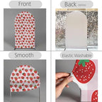 Pink Strawberry Stretchy Arch Cover Backdrop Photo Booth Background Birthday Baby Shower Baptism Party Decoration Curved Top Frame Spandex (GX-2667,7.2x4ft) - Image 3