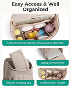 BAGSMART Diaper Bag Backpack with Changing Pad, Insulated Bottle Holders - Image 3