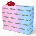 MyPupSocks Personalized Gradient Pink Blue & Purple Wrapping Paper with Logo, Custom Name Gift Wrapping Paper Roll with Text for Friend Grandma Grandpa Birthday Wedding Christmas Gifts 58x23 5 Rolls by MyPupSocks
