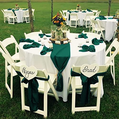 fani Forest Green Satin Chair Straps Bows,120 PCS 7x108 Inch,Chair Sash - Image 6