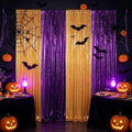 ShinyBeauty Sequin Backdrop Curtains 4 Panels 8ft Gold Purple by ShinyBeauty