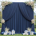 40x10ft Navy Blue Backdrop Curtains for Wedding Parties Wrinkle Free Photo Backdrop Drapes for Photography Birthday Baby Shower Soft Fabric Party Backgournd for Photoshoot 5x10ft, 8 Panels by Partisky