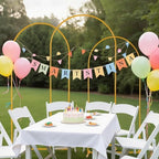 3PCS Metal Wedding Arch Backdrop Stand 6.6/5.9/4.9FT Balloon Arch Stand - Image 3