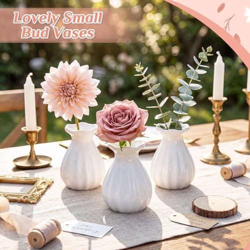 20 Pieces 3.5 Inch Glass Bud Vase Mini, White - Image 4