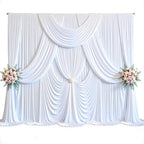 40ft x 10ft White Backdrop Curtains, 8 Panels White Drapes for Backdrop - Image 2