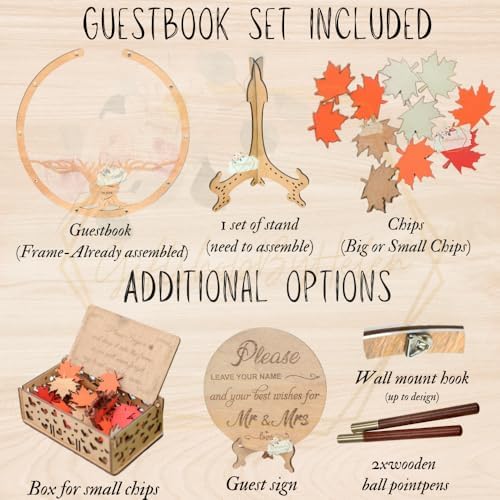 Personalized Fall Maple Tree Drop Box Wedding Guest Book Alternative - Image 6