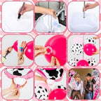 Kasyat 2 Sets Disco Cowgirl Balloon Column Stand Kit with 4d Cowgirl Hat Boots Disco Ball Exploding Stars Balloons Hot Pink Silver Arch Kit for Floor for Western Birthday Party Decorations - Image 4