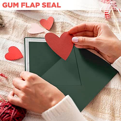 Darling Souvenir A6 Dark-Green Invitation Envelopes (4 3/4 x 6 1/2) Euro V-Flap 80 LBS Self-Adhesive Perfect for Weddings, Birthday, Baby Shower,Greeting Cards -Packs & Colours Available - Image 3