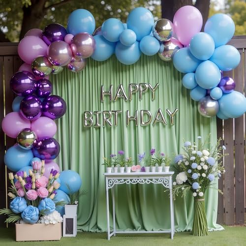 Wokceer Sage Green Backdrop Curtain Drapes for Parties, 2Pack 10x10FT - Image 5