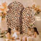 Leopard Print Arch Backdrop Cover Set, 7.2FT & 6FT Wrinkle-Free Spandex Fitted Chiara Backdrop Stand Covers for Baby Shower Birthday Party Wild Animal Theme Photo Booth Decor - Image 3