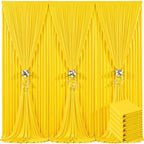 30ft x 10ft Yellow Backdrop Curtain for Parties Yellow Wrinkle Free Backdrop Drapes Panels for Birthday Party Baby Shower Wedding Photo Photography Polyester Fabric Background Decoration by Suppromo