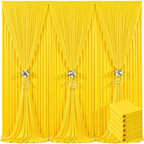 30ft x 10ft Yellow Backdrop Curtain for Parties Yellow Wrinkle Free Backdrop Drapes Panels for Birthday Party Baby Shower Wedding Photo Photography Polyester Fabric Background Decoration by Suppromo