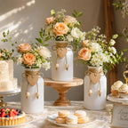 TBWIND Mason Jar Vases for Centerpieces, 12PCS White Glass Flower Vase - Image 3