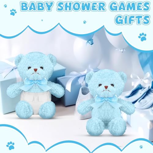 Seenelling 6 Sets Bear Diaper Changing Baby Shower Game Kit, Blue - Image 6