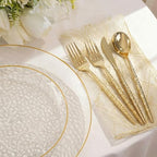 I00000 150 Clear Plastic Plates Set, Disposable Hammered Plates for party - Image 3