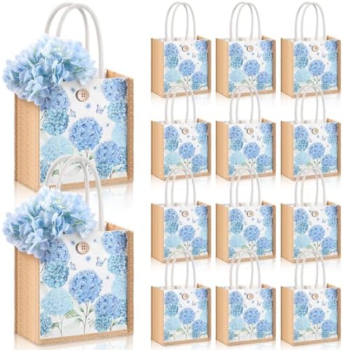 Abbylike 12 Pcs Floral Gift Bag Small Flower Tote Bag,Hydrangea by Abbylike