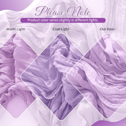 Lavender Boho Cheesecloth Table Runner 12 Pack 17x108 Inch Sheer Gauze - Image 5