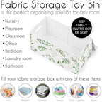 Sweet Jojo Designs Floral Leaf Girl Small Fabric Toy Bin Storage Box Chest for Baby Nursery or Kids Room - Green and White Boho Watercolor Botanical Woodland Tropical Garden - Image 5