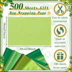 500 Sheets Green Tissue Paper Bulk 15 x 20 Inch for Football Game Day Gifts - Image 3