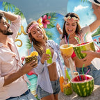 Chunful 3 Pcs Aloha Party Decoration Arch Backdrop Cover Hawaii Holiday Beach Seaside Decor Photo Background 2-Sided Round Top Cute Backdrop Arch Cover for Summer Party Supplies 6 ft/5 ft/4 ft - Image 6