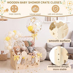 Yellow, Wooden Baby Shower Crate Closet,Hollow - Image 4
