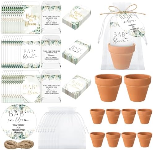Reallnaive 48 Sets Baby in Bloom Baby Shower Party Favors Seed Packets by Reallnaive