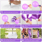 2 Sets Adjustable Balloon Column Stand Kit with Bases（Purple） - Image 5