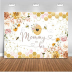 Mocsicka Mommy to Bee Baby Shower Backdrop Bee Theme Honeycomb Baby Shower A Sweet Little Honey Bee is On The Way Gender Reveal Party Decorations Party Decorations Cake Table Banner (8x6ft) by Mocsicka