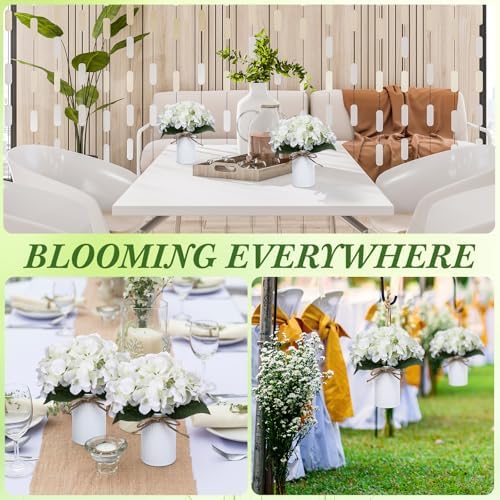 Zeyune White 12 Sets Flower Table Centerpieces, Artificial Hydrangeas - Image 5