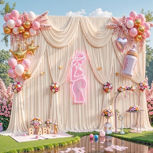 20x15ft Champagne Backdrop Curtains for Parties Wedding Photo Wrinkle Free - Image 4