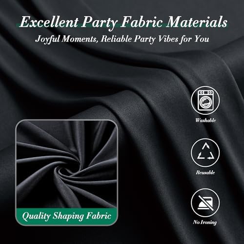 10 ft x 7 ft Wrinkle Free Black Backdrop Curtain for Parties, Polyester Black Photo Backdrop Drapes for Graduation Birthday Wedding Party Stage Curtains, Background Curtains for Backdrop Stand - Image 6