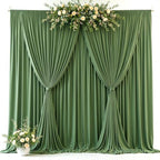 10 x 10ft Forest Green Backdrop Curtains, Green Wrinkle Free Draping Fabric Wedding Birthday Baby Bridal Shower Graduation Party Drapes for Backdrop Photography Photo Booth Background Decoration - Image 2