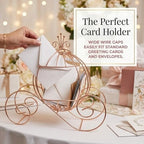 Rose Gold Wire Cinderella Coach Carriage Centerpiece, 12" - Image 5