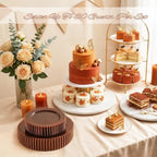 U-QE 60PCS Clear Brown Plastic Plates, Beaded Plates Disposable Heavy Duty - Image 4