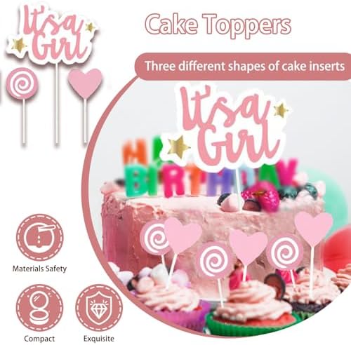 Guudmua 301Pcs Baby Shower Decorations For Girl, Girl Baby Shower Decorations Kits - Disposable Dinnerware Set With Pink Rose Gold Floral (50 Guest), "BABY girl" Banner, Balloon, Sash, Cake Topper - Image 5