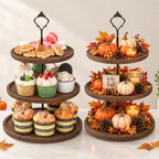 Wooden 3 Tier Cupcake Dessert Table Display Stand with Swing, Larger - Image 5