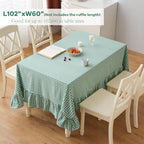 Green White Gingham Ruffled Table Cloth Rectangular 102"x60" - Image 2