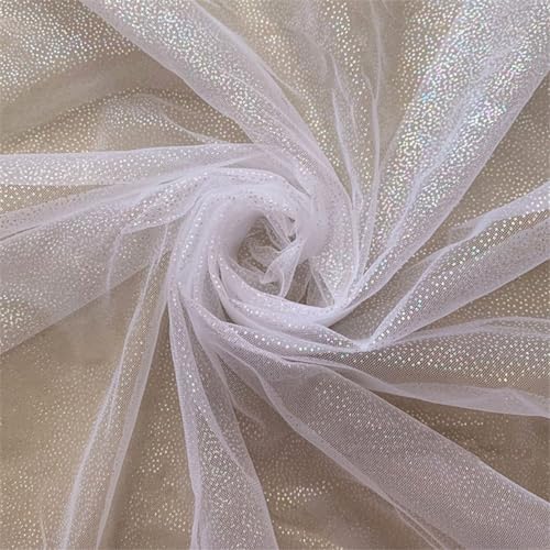Christmas Glitter Tulle Rolls, Glitter Sparkling Tulle Fabric Netting Fabric Shimmer Color for Skirt Sewing DIY Crafts, Wedding, Baby Shower, Birthday, Gift Packaging, 63" x 5.46 Yards by Czsycdsf